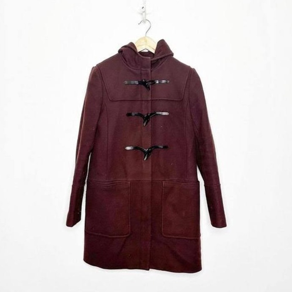 Theory Dessia burgundy wool cashmere coat, size Small